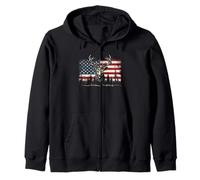 Deer US Flag - Buck Hunting Lover Big Game Hunter Zip Hoodie