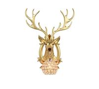 Deer Wall Decor Large Faux Deer Head Wall Decor With Light Animal Head Wall Decor Resin Deer Head Decorations Geometrical Deer Antlers For Party Cabinet Holiday Bedroom Living Room ( Color : Gold , Si