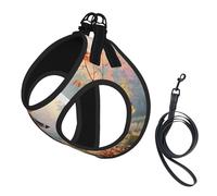 Deer Wildlife Art print Dog Harness, 2X Buckle,Dog Vest,No Pulling Front Leash Clip,for Small Medium Dogs