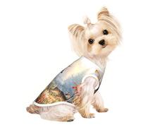 Deer Wildlife Art print Dog Shirts for Small Dogs Stretchy T-Shirts Lightweight Tank Top Sleeveless Striped Vest
