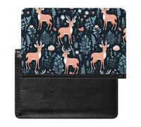 Deer with Fawn Rabbits Birds Passport Holder Travel Wallet Cover Case with Card Slot Organiser for Men Women