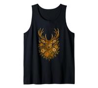 Deer with flowers design - nature forest vintage look Tank Top