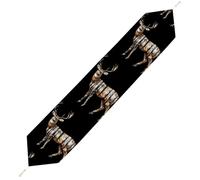 Deer with Forests Body Plush Table Runner Boho Country Farmhouse Kitchen Dining Table Decoration 200*33cm