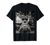 Deer with Sunglasses and Coconut Drink Value Graphic T-Shirt