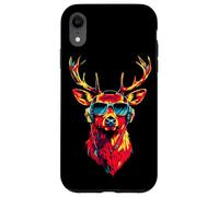 Deer with Sunglasses Antlers Hunting Stag Reindeer Red Deer Case for iPhone XR