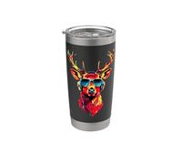 Deer with Sunglasses Antlers Hunting Stag Reindeer Red Deer Stainless Steel Insulated Tumbler