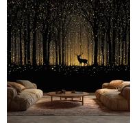 Deer Woodland Mural Wallpaper, Fairy Tale Forest Firefly Wallpaper for Bedroom, Living Room, TV Backdrop, Office, Hotel Wall Background Decoration Non-Woven Wall Paper 100 X 70 cm (WxH) TTX24