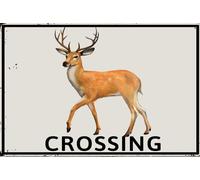 Deer Xing Crossing With Graphic Sign Wildlife Animal Caution Hunter Decor 20x30 CM