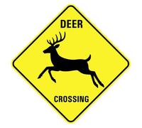 Deer XING - Deer Crossing Warning Sign - 30x30CM Square Aluminum Sign - Funny Slow Down Signs for Yard Road Farm - Elk Lover Home Decor - Christmas Housewarming Gifts
