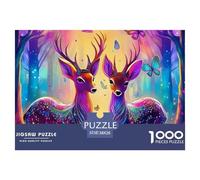 Deer1000 Puzzles for Adults Challenging Beautiful Decoration Puzzle Impossible Difficult Challenging Cute Animal Theme Brainteasing Adults Jigsaw Puzzle 38x26cm/1000pcs Educational Games