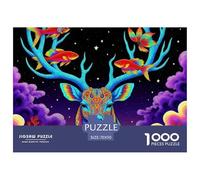 Deer1000 Puzzles for Adults Jigsaw Puzzles Beautiful Decoration Puzzle Fun Challenging Cute Animal Theme Brainteasing Adults Jigsaw Puzzle 70x50cm/1000pcs Educational Games