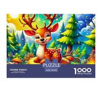 Deer1000 Puzzles for Adults Jigsaw Puzzles Beautiful Decoration Puzzle Fun Challenging Cute Animal Theme Brainteasing Adults Jigsaw Puzzle 70x50cm/1000pcs