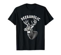 Deeraholic Deer Head Design Deer Lovers T-Shirt