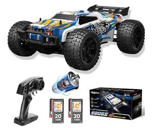 DEERC 1:10 High Speed RC Car 48 km/h, 4WD Fast Remote Control Car, Off Road RC Truck with 2 Batteries 40+ Min Play Time, All Terrain RC Monster Truck, Hobby Grade RC Car for Adults and Kids
