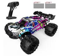 DEERC 1:16 Scale 4WD High-Speed RC Truck - Dual Motors, Dual Differentials, 2 Rechargeable Batteries for 50-Min Play, 2.4GHz Off-Road All-Terrain Monster Car with Shock Absorbers, Remote Control Vehic