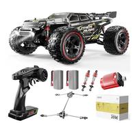DEERC 209E 1:10 Fast Brushless RC Car for Adults & Boys, 60+ KMH High Speed 4WD Off-Road Remote Control Truck with 2 x 3S Batteries & Extra Swing Arms, Hobby Grade Racing Car, RC Crawler Gift