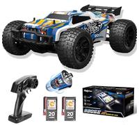 DEERC 9205E 1:10 Remote Control Truck with Lights, 48 km/h High Speed 4x4 RC Car, 40+ Min Play Time, 2 Batteries, All Terrain Off Road Monster Crawler RC Vehicle, Hobby Grade for Adults and Kids