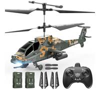 DEERC Apache RC Helicopter for Adults & Kids, 2.4GHz Military Remote Control Helicopter, 2 Batteries, 26 Mins Flight, LED Lights, Altitude Hold, One-Key Take Off, Indoor Friendly, Gift for 14+ Boys