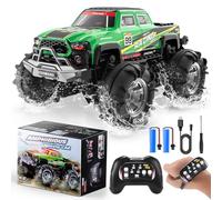 DEERC BG028 Amphibious RC Monster Truck/Boat, IPX7 Waterproof Remote Control Car W/Gesture Sensing Control, 2.4GHz 4WD RC Car W/ 360°Rotation,Flowing Light,40mins Play RC Truck Toys for Kids Boys