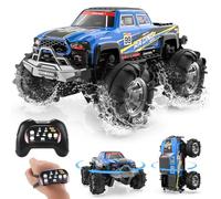 DEERC BG028 Amphibious RC Monster Truck/Boat, IPX7 Waterproof Remote Control Car W/Gesture Sensing Control, 2.4GHz 4WD RC Car W/ 360°Rotation,LED Light,40mins Play RC Truck Toys for Kids Boys 6-12