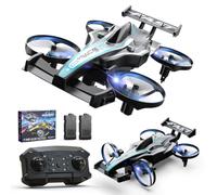 DEERC HT35 Land & Air Stunt Racer with Ground Drift, 360° Flips, Altitude Hold, 3 Speed Modes, LED Lights, 2 Batteries, Remote Control Toy Gift, Easy to Fly for Boys and Girls, Green