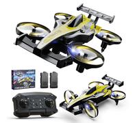 DEERC HT35 Mini 2-in-1 RC Drone for Kids, Land and Air Stunt Racer