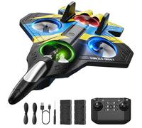 DEERC Remote Control Airplanes, RC Planes with Light, RC Airplane Fighter Jet for Kids Adults, 360° Flip, Stunt Roll, Drones for Kids 14+, Airplane Toy Gifts for Kids Boys(Yellow)