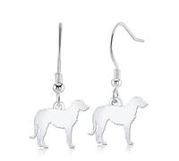 Deerhound Silhouette Silver Earrings