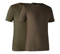Deerhunter Basic 2-pack T-Shirt Adventure Green/Brown XXX-Large - Hunting shirt breathable cotton for Men