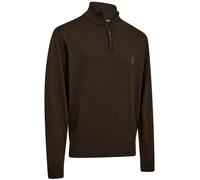 Deerhunter Mens Harrington Half Zip Knit Brown Green Burnt Orange Small To 4XL