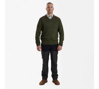 Deerhunter Sheffield Knit w. V neck Green melange XXX Large Green Hunting outd