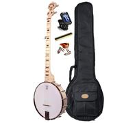 Deering Goodtime DECO Series 5-String Openback Banjo Art Deco Inlay Bronze Powder Coat Hardware with Instrument Alley Bag, Tuner, Mute, Picks Combo - Made in the USA