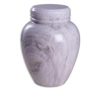 Deering Moments Marble Cremation Memorial Urn for Human Ashes Adult Size, Decorative Genuine Marble Urn - Large (White)