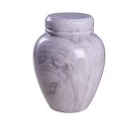 Deering Moments Marble Cremation Memorial Urn for Human Ashes Adult Size, Decorative Genuine Marble Urn - Large (White)