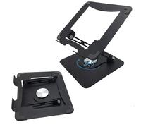 DEERMEI Adjustable Laptop Stand with 360° Swivel Base, Foldable Laptop Riser for Desk, Ergonomic Portable Compatible with 10-17.3" Up to 22 Lbs Laptops (Black)