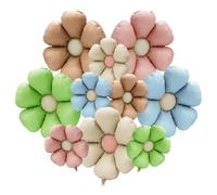 Deermon 10 Matte Colorful Boho Daisy Flower Balloons, Groovy Matt Floral Girls Daisies Themed Balloon For Wedding Baby Shower Birthday Retro Hippie Party Decorations Supplies