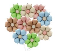 Deermon Matt Colorful Groovy Daisy Matt Groovy Daisy, Aluminum Foil Retro Hippie Boho Matte Daisy Flower Floral Balloons For Wedding Baby Shower Birthday Party Decoration Supplies