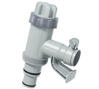 Deeroll 2-in-1 Plunger Valve Plus for Above Ground Pool - Black Plastic Pool Valve with 1/4 Inch Connection, 2 Ports, Compatible with 1500-4000 GPH Pumps and Saltwater Chlorinator