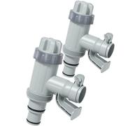 Deeroll Pool Plunger Valve Plus for Above Ground Pool - 2-in-1 Plunger Valve Replacement Parts, Pool Accessories, 1/4 Inch Pool Pipe Holder with Plunger Valve(2PCS)