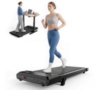 DeerRun Under Desk Walking Pad Treadmill for Home & Office, 6% Manual Incline, 2.5 HP, 0.6-3.8 MPH Walking Speed, 300 lb Capacity, App & Remote Control