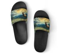 Deers Elks Dusk Clouds Forests Summer Mens Slippers Women Shower Shoes Sandals Beach Pool