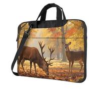 Deers Fall Trees Laptop Bag 13-15.6Inch, 360° Protective Laptop Sleeve Case Shockproof Messenger Shoulder Bag Waterproof Computer Case Carrying Cover Briefcases for Men Women
