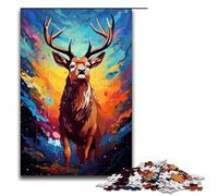 Deers Head in The Crater Is Surrounded by SplattersLots 1000 Piece Jigsaw Puzzles for Adults for Gifts Best Gift Suitable for And Teenager 14 And Up 75x50cm