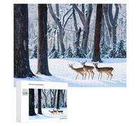 Deers Picture 500 Piece Jigsaw Puzzle for Adults Challenging Puzzles for Cognitive Workout Unique Shaped Jigsaw Puzzle Relaxing Gift Home Wall Decor