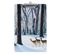 Deers Picture Clipboard 8.5×12.5 Inch Acrylic Clip Board with Metal Clip A4 Letter Size Decorative Clipboard Cute Hanging Clipboards for Office, Teacher, Nurse, Doctor,