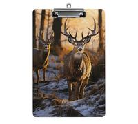 Deers Picture Clipboard, A4 Acrylic Clipboard with Hanging Hole, Ultra-Light Clip Board - Holds 100 Sheets, Shatterproof Document Holder for Office, 12.5" X 8.5"