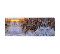 Deers Picture Computer Desk Pad, Non-Slip Surface Mat for Enhanced Gaming Performance and Office Productivity