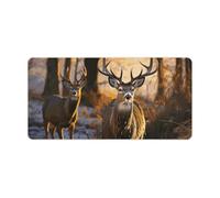 Deers Picture Desk Mat Waterproof Writing Mouse Pad Large Office Desk Pad Protector Non-Slip Laptop Desk Protector Desk Blotter Rubber Keyboard Mat for Work Home Decor 12" X 24"