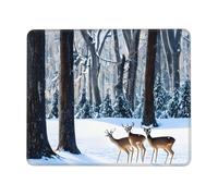 Deers Picture Enhanced Control Mouse Pad with Lock Stitch Edge Large Thick Non-Slip Desk Mat for Office Task