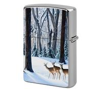 Deers Picture Metal Lighter Case Cover, Personalized Graffiti Lighter Sleeve, Waterproof Double-Sided Protector for Women Men Gifts